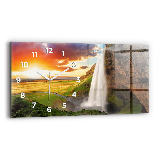 Horloge rectangulaire horizontale Cascade en Islande