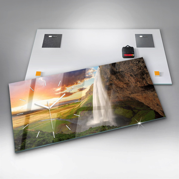Horloge rectangulaire horizontale Cascade en Islande