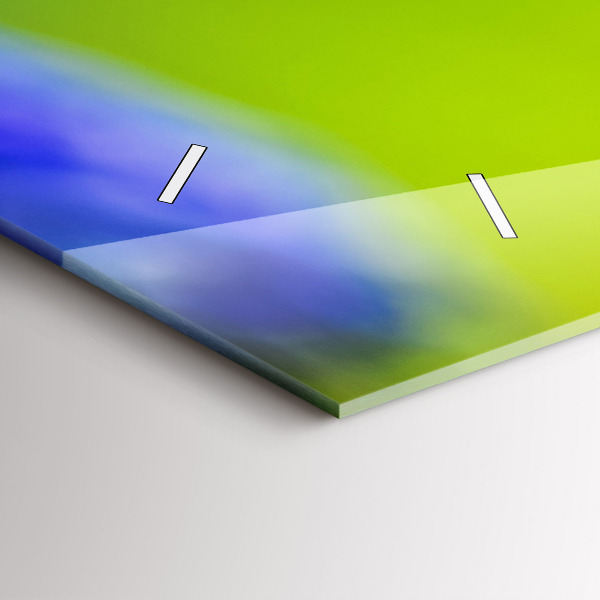 Horloge rectangulaire horizontale Fleurs bleues