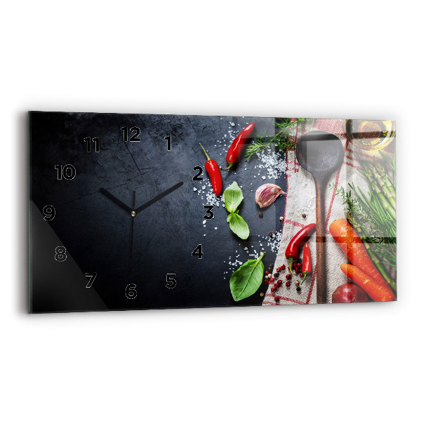 Horloge rectangulaire horizontale Légumes