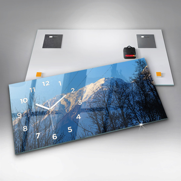 Horloge rectangulaire horizontale Vue sur la montagne