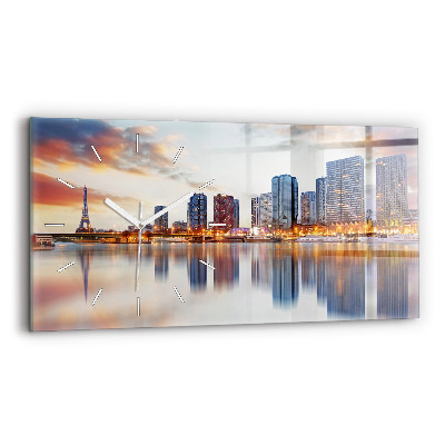 Horloge rectangulaire horizontale Panorama avec la Tour Eiffel