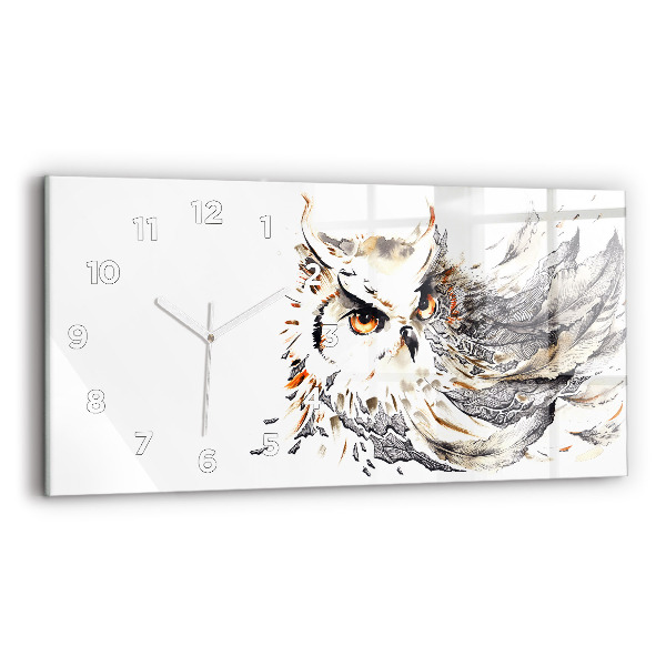 Horloge rectangulaire horizontale Hibou symbole de sagesse