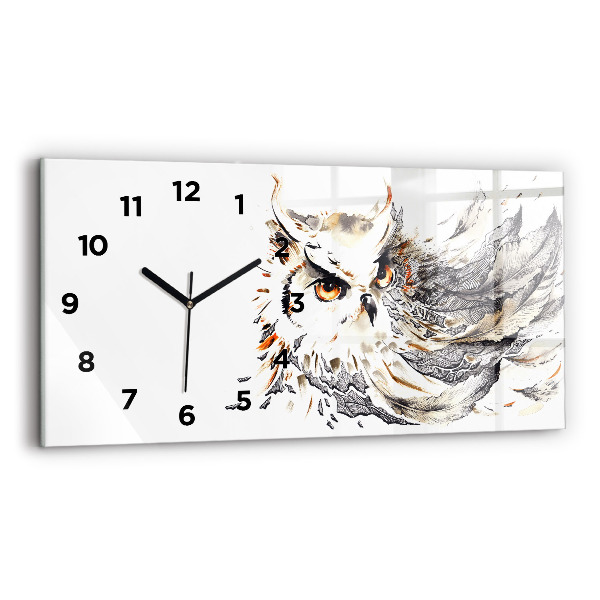 Horloge rectangulaire horizontale Hibou symbole de sagesse