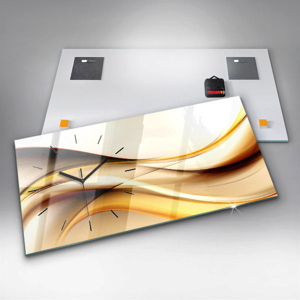 Horloge rectangulaire horizontale Vague abstraite