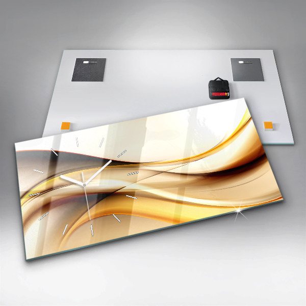 Horloge rectangulaire horizontale Vague abstraite