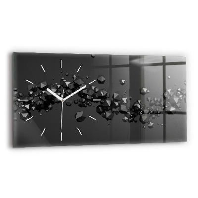 Horloge rectangulaire horizontale Abstraction noire