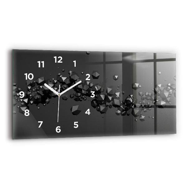 Horloge rectangulaire horizontale Abstraction noire