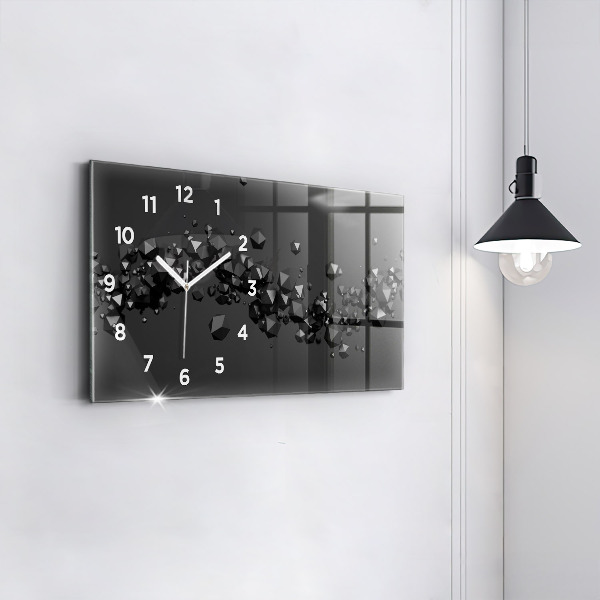 Horloge rectangulaire horizontale Abstraction noire