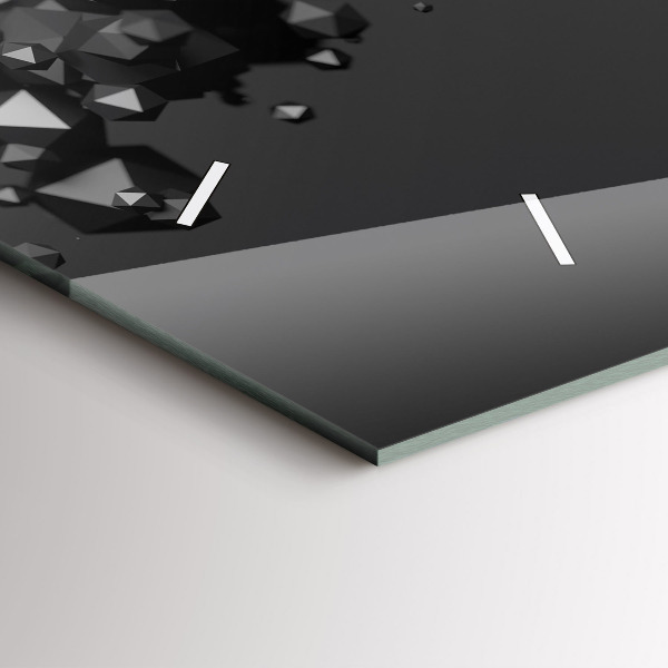 Horloge rectangulaire horizontale Abstraction noire