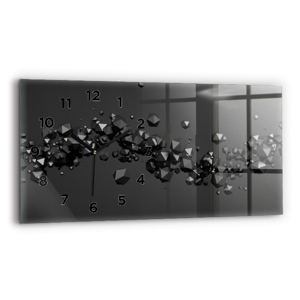 Horloge rectangulaire horizontale Abstraction noire
