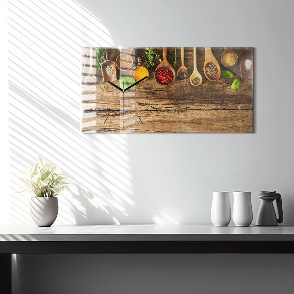 Horloge rectangulaire horizontale 'Cuillères d''épices'