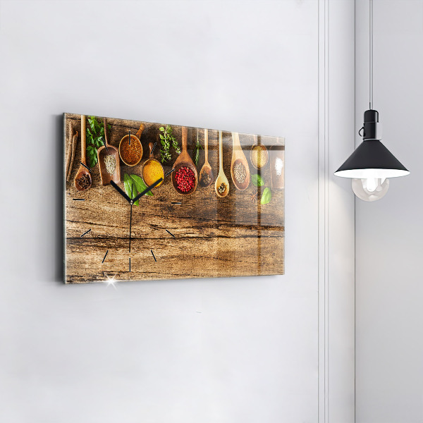 Horloge rectangulaire horizontale 'Cuillères d''épices'