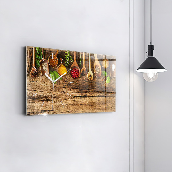 Horloge rectangulaire horizontale 'Cuillères d''épices'