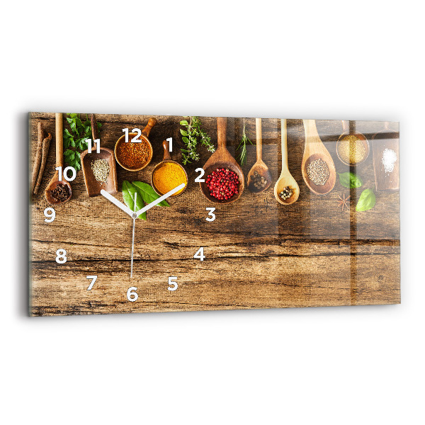 Horloge rectangulaire horizontale 'Cuillères d''épices'