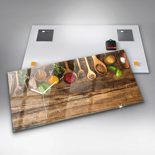 Horloge rectangulaire horizontale 'Cuillères d''épices'