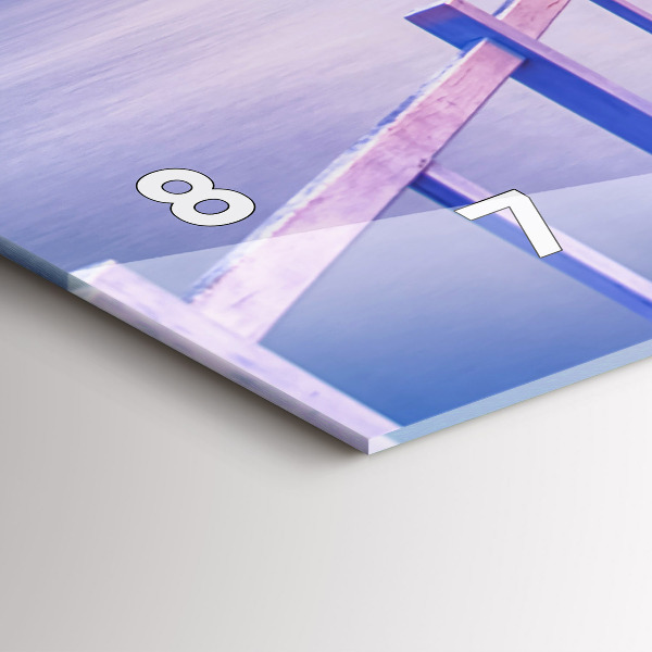 Horloge rectangulaire horizontale Le pont du port le soir