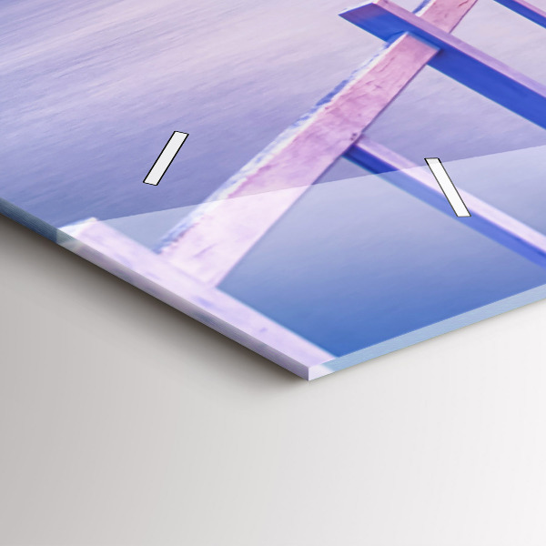 Horloge rectangulaire horizontale Le pont du port le soir