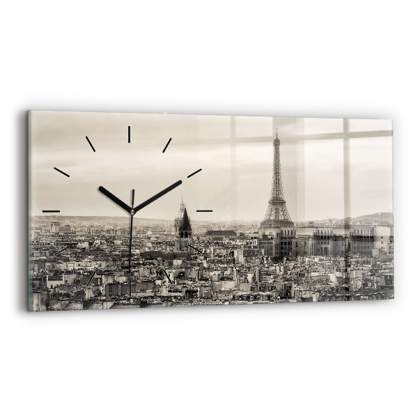 Horloge rectangulaire horizontale Panorama paysager de Paris