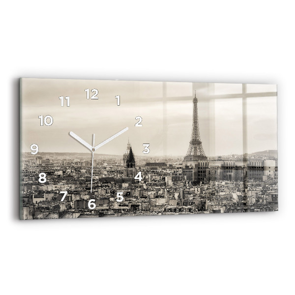 Horloge rectangulaire horizontale Panorama paysager de Paris