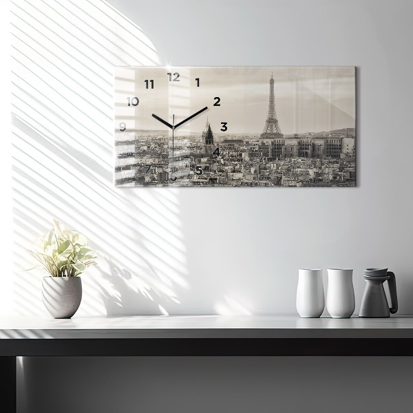 Horloge rectangulaire horizontale Panorama paysager de Paris