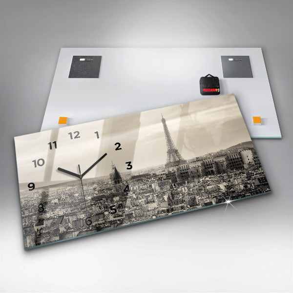 Horloge rectangulaire horizontale Panorama paysager de Paris