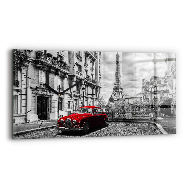 Horloge rectangulaire horizontale Vieille ville de voitures