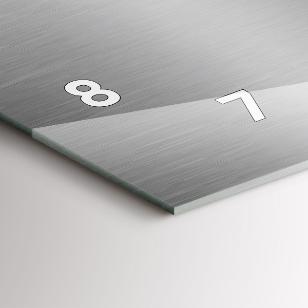 Horloge rectangulaire horizontale Abstraction en métal gris