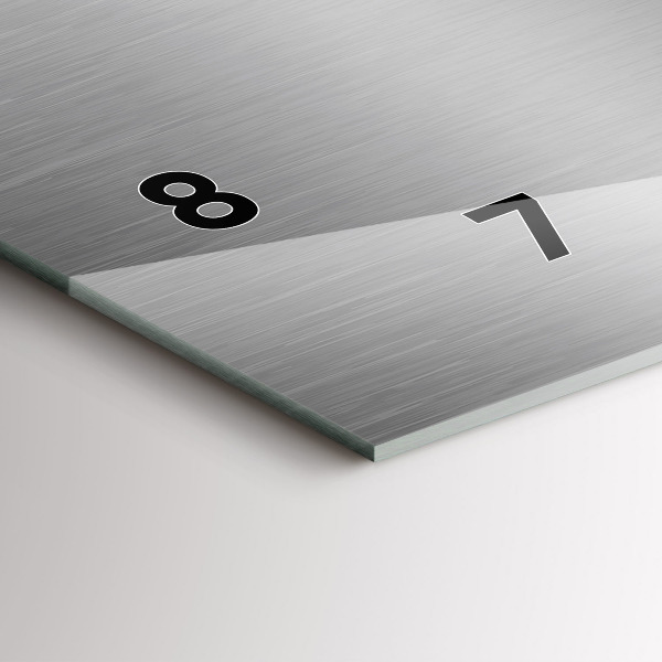 Horloge rectangulaire horizontale Abstraction en métal gris