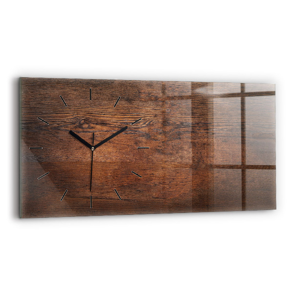 Horloge murale horizontale Vieux bois