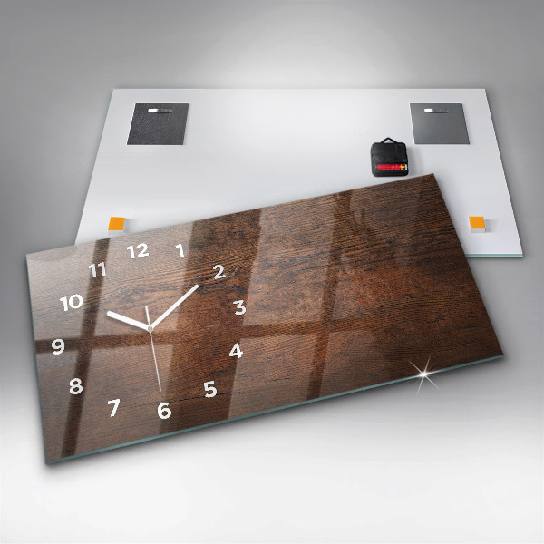 Horloge murale horizontale Vieux bois
