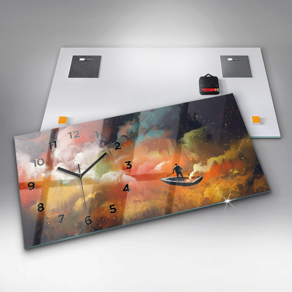 Horloge rectangulaire horizontale Peinture abstraite
