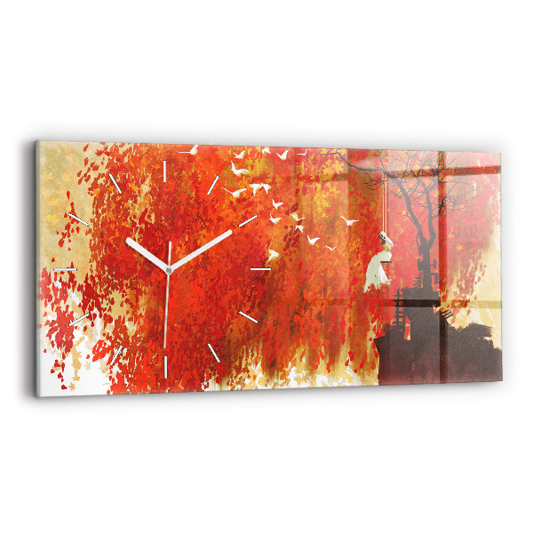 Horloge rectangulaire horizontale Mariée en automne