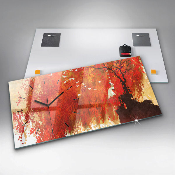 Horloge rectangulaire horizontale Mariée en automne