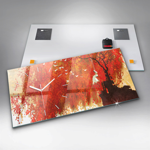 Horloge rectangulaire horizontale Mariée en automne