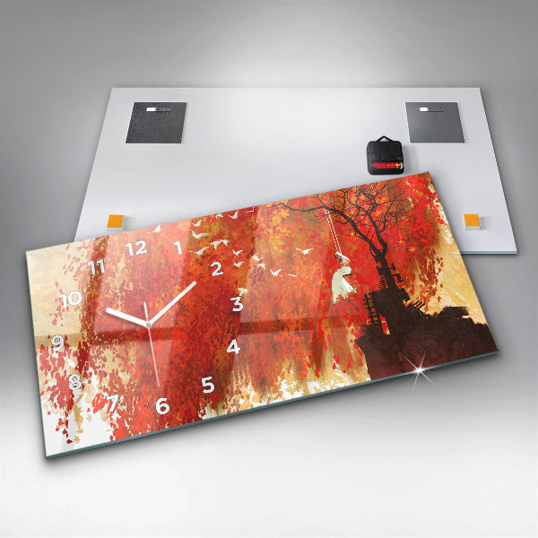 Horloge rectangulaire horizontale Mariée en automne