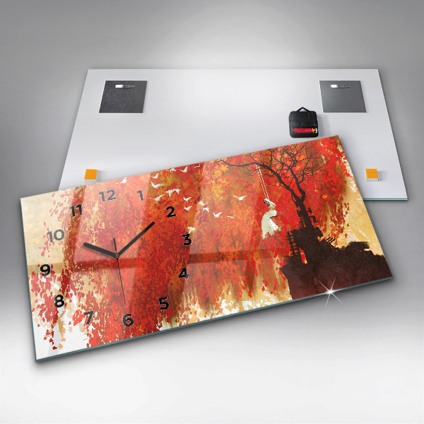 Horloge rectangulaire horizontale Mariée en automne