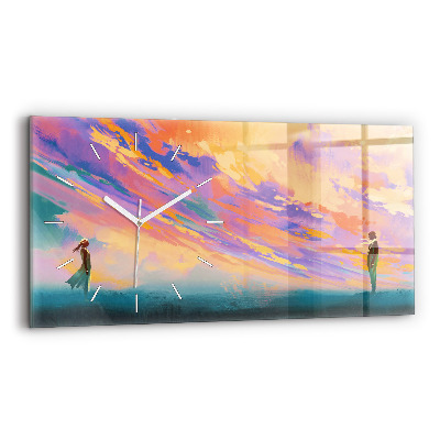 Horloge rectangulaire horizontale Amour platonique