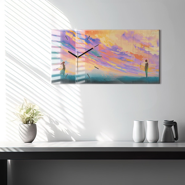 Horloge rectangulaire horizontale Amour platonique