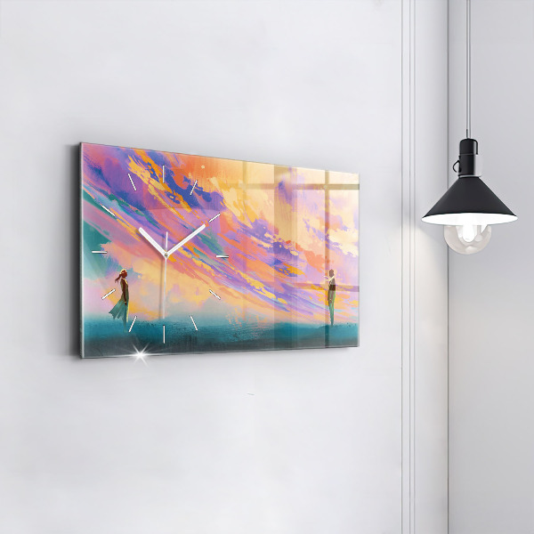 Horloge rectangulaire horizontale Amour platonique