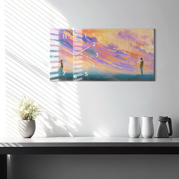 Horloge rectangulaire horizontale Amour platonique