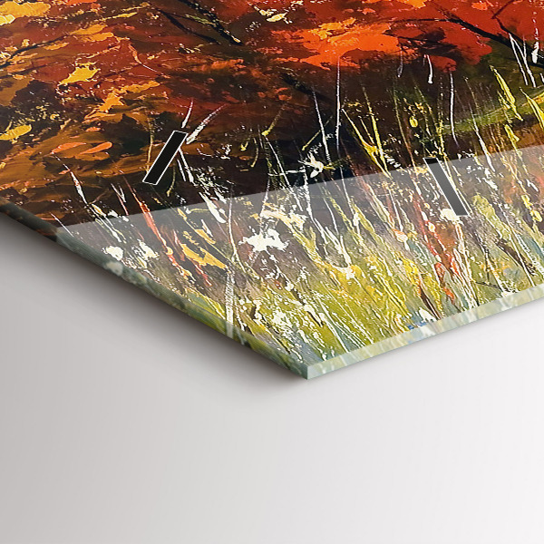 Horloge rectangulaire horizontale 'Paysage d''automne avec une rivière'