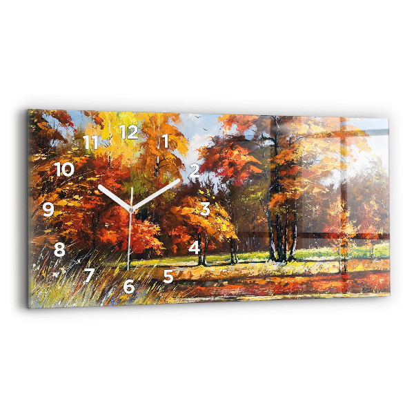 Horloge rectangulaire horizontale 'Paysage d''automne avec une rivière'
