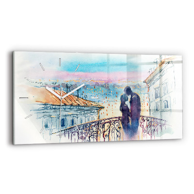 Horloge rectangulaire horizontale 'Personnages à l''aquarelle'