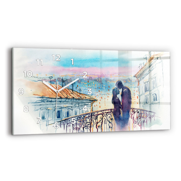 Horloge rectangulaire horizontale 'Personnages à l''aquarelle'