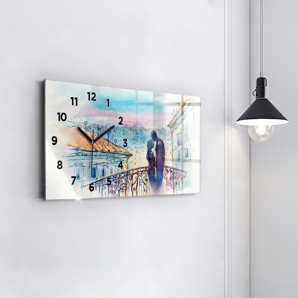 Horloge rectangulaire horizontale 'Personnages à l''aquarelle'