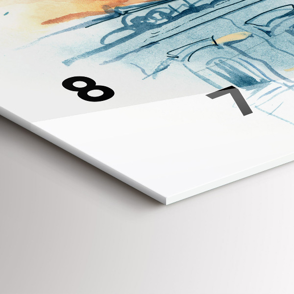 Horloge rectangulaire horizontale 'Personnages à l''aquarelle'