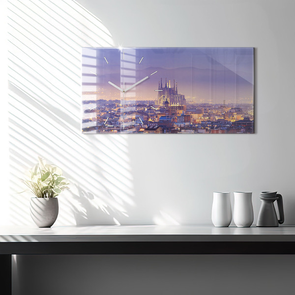 Horloge rectangulaire horizontale Vue de Barcelone