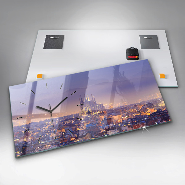 Horloge rectangulaire horizontale Vue de Barcelone