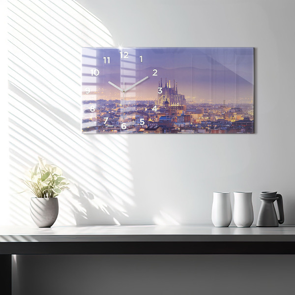 Horloge rectangulaire horizontale Vue de Barcelone